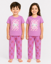 Kids Pink Hello Kitty Love Print 2-Piece T-Shirt & Pajama Set