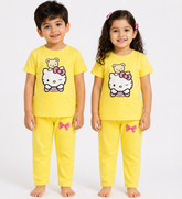 Kids Yellow Hello Kitty 2-Piece T-Shirt & Pajama Set