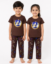 Kids Brown Sonic Character 2-Piece T-Shirt & Pajama Set