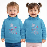 Billi Ke Bachon Ke Mozay Turtle Neck Sweatshirt - Blue