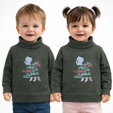 Billi Ke Bachon Ke Mozay Turtle Neck Sweatshirt - Green