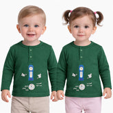 Ghari Pe Chooha Nacha Henley Sweatshirt - Jade Green