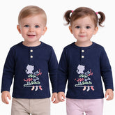 Billi Ke Bachon Ke Mozay Henley Sweatshirt - Deep Blue