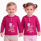 Billi Ke Bachon Ke Mozay Henley Sweatshirt - Fuchsia