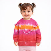 Good Vibes Tie & Die Frills Round Neck Sweatshirt