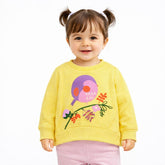 Chirpy Birdhouse Round Neck Sweatshirt - Yellow