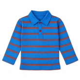 Blue & Red Striped Polo