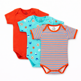 Pack Of 3 Colorful Short Sleeves Bodysuit (Bundle)