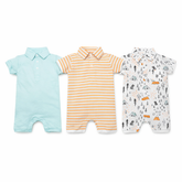 Pack Of 3 Collared Romper (Bundle)
