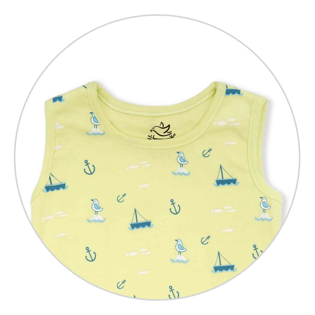 Little Sailor Sleeves Less Bodysuit