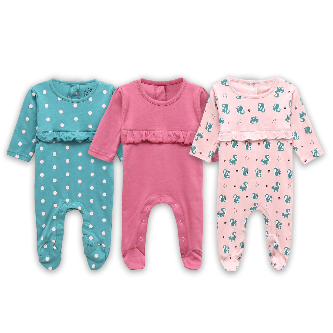 Autumn Forest sleeping suit pack of 3