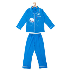 Royal Blue All Over Print Sleeping Suit Co-rd sets