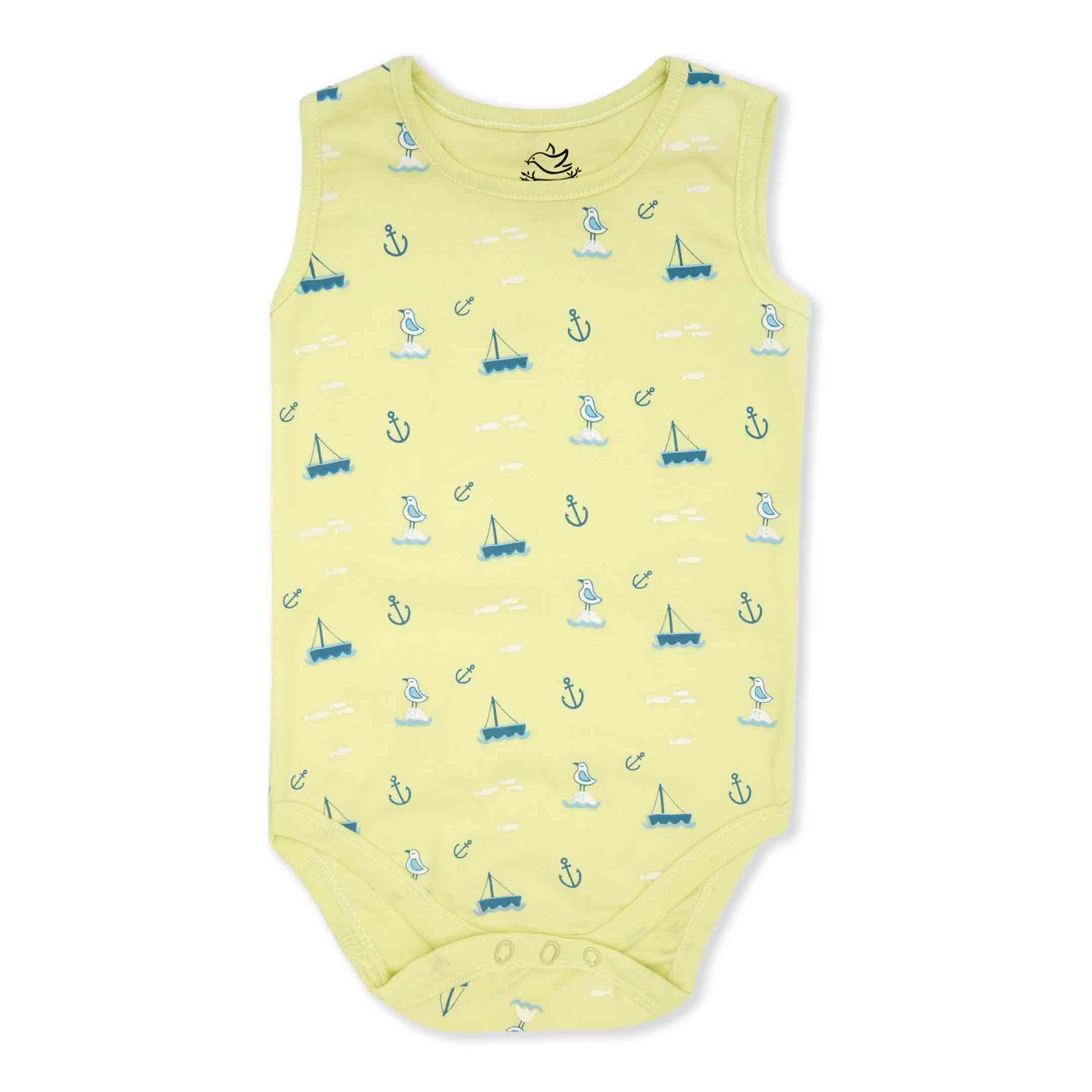 Pack Of 3 Dive Into The Sea Sleeves Less Bodysuits (Bundle)