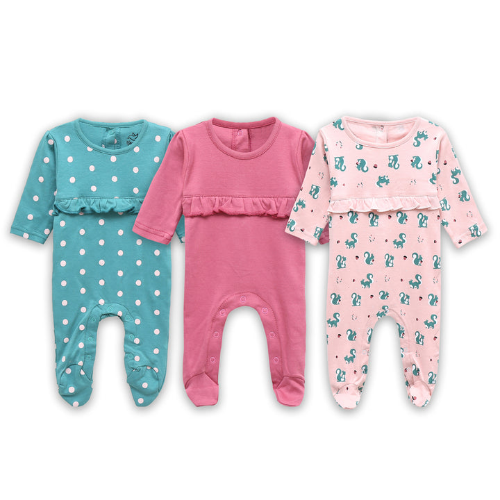 Autumn Forest sleeping suit pack of 3