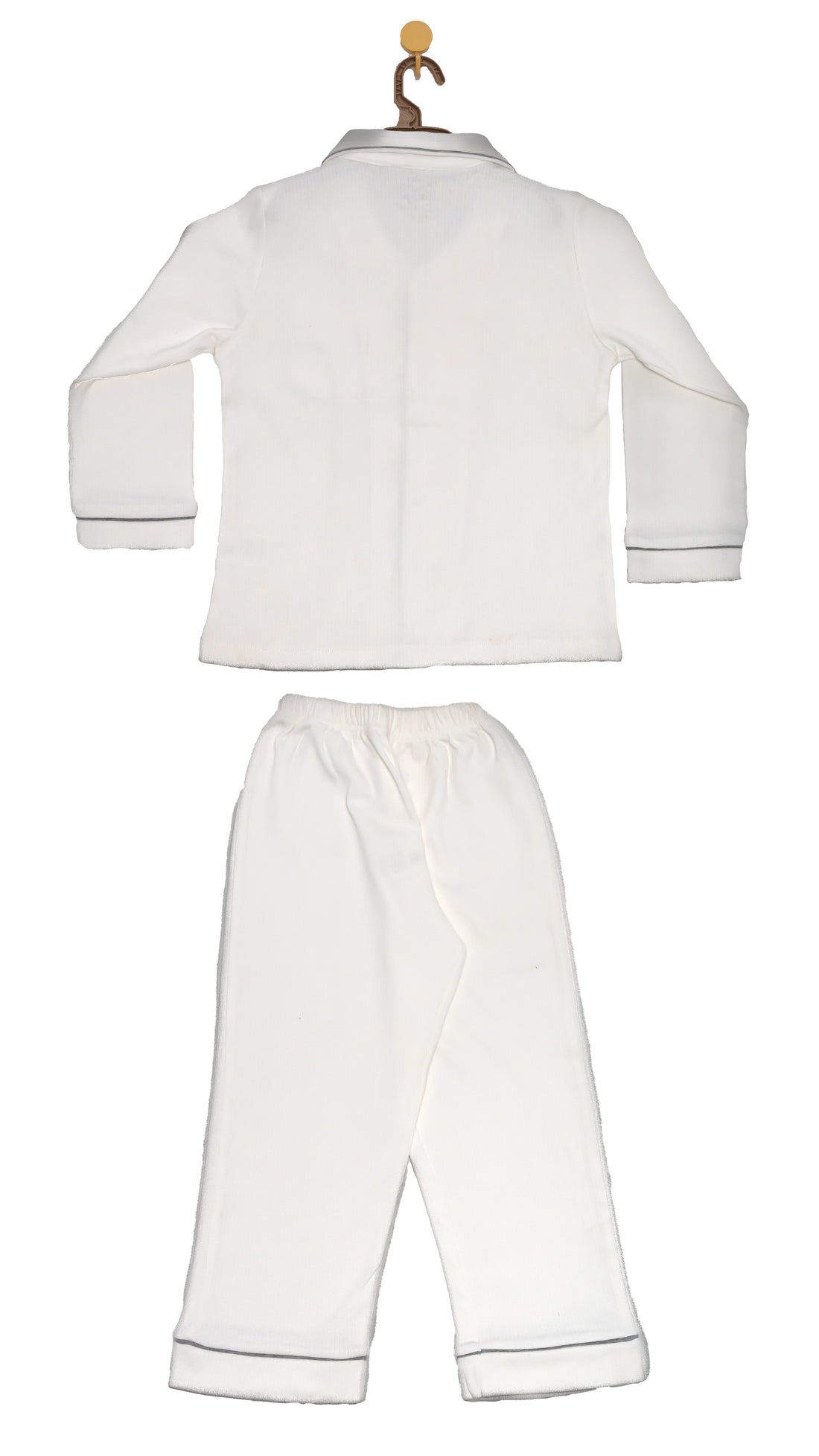 Snow-white 2 piece button-down pyjama set