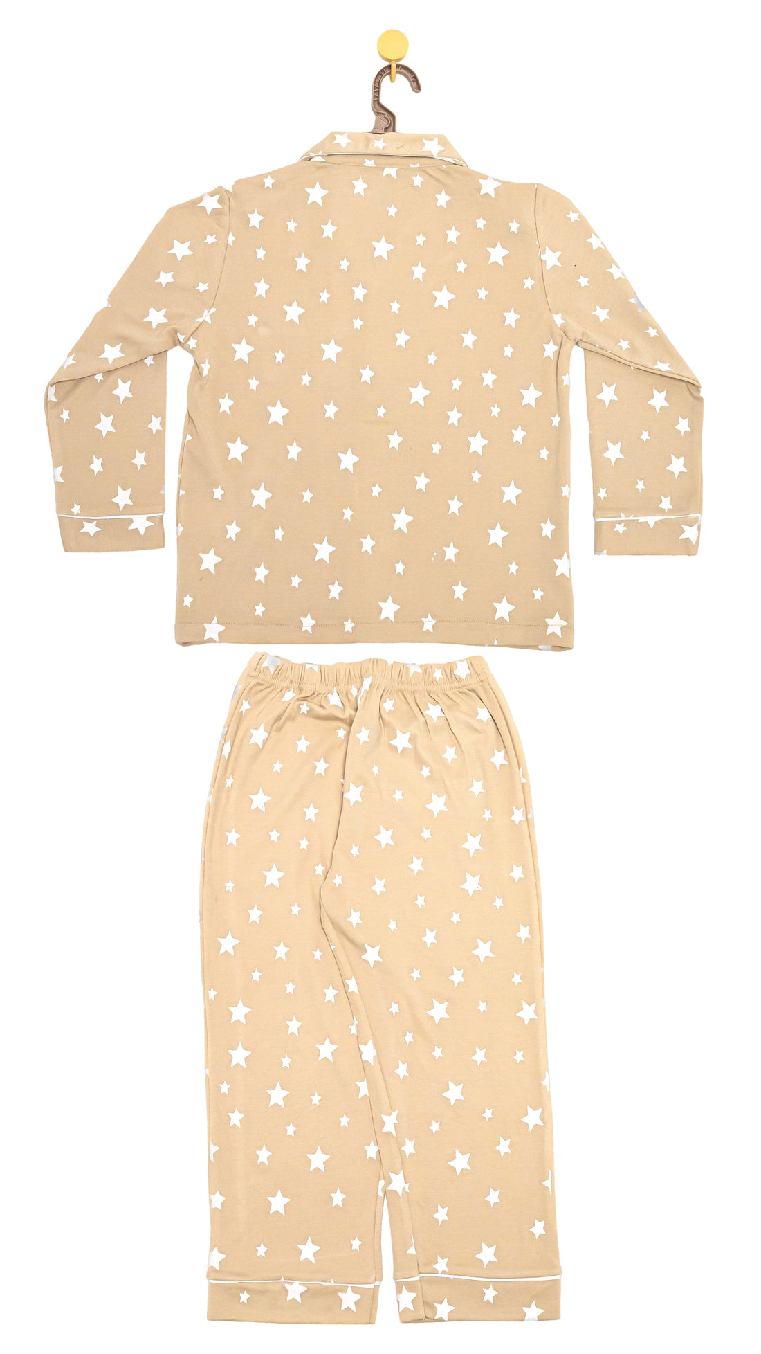 Cream Starry 2-piece button-down Pyjama set