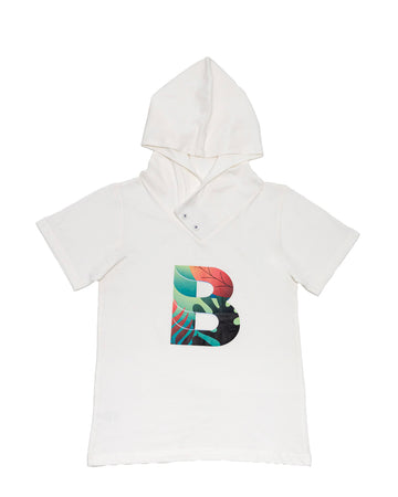 GENERIC White Hoodie V-Neck T-Shirt