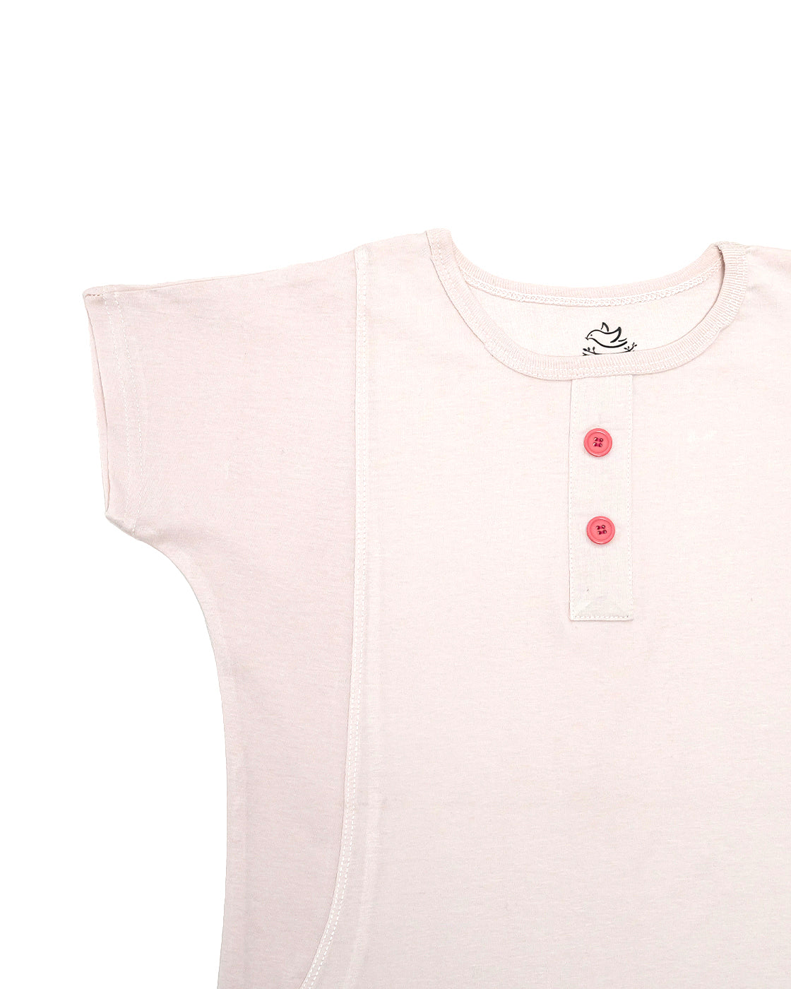 Soft Pink Henley Tunic T-Shirt