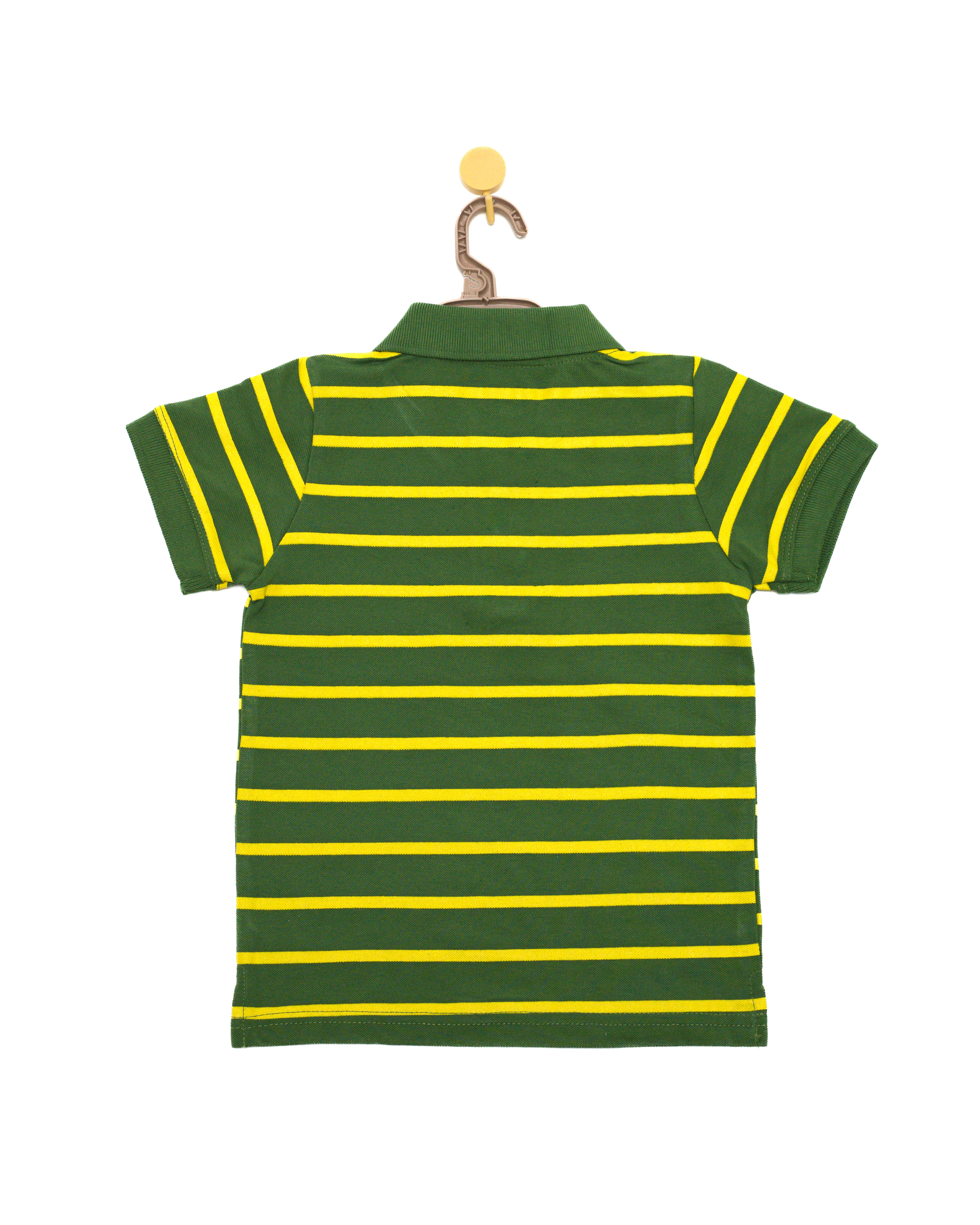 Green and Yellow Striped Polo