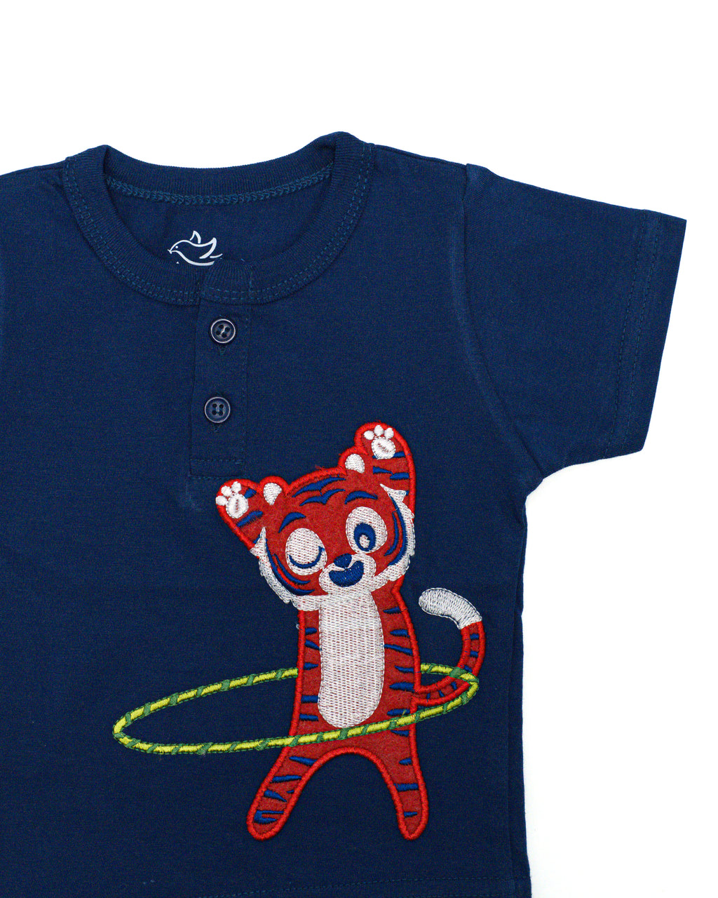 Hula-Hooping Tiger Henley T-Shirt