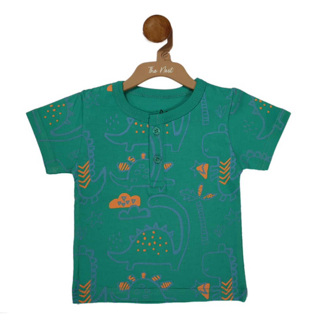 Dino-Mite Teal Henley T-Shirt