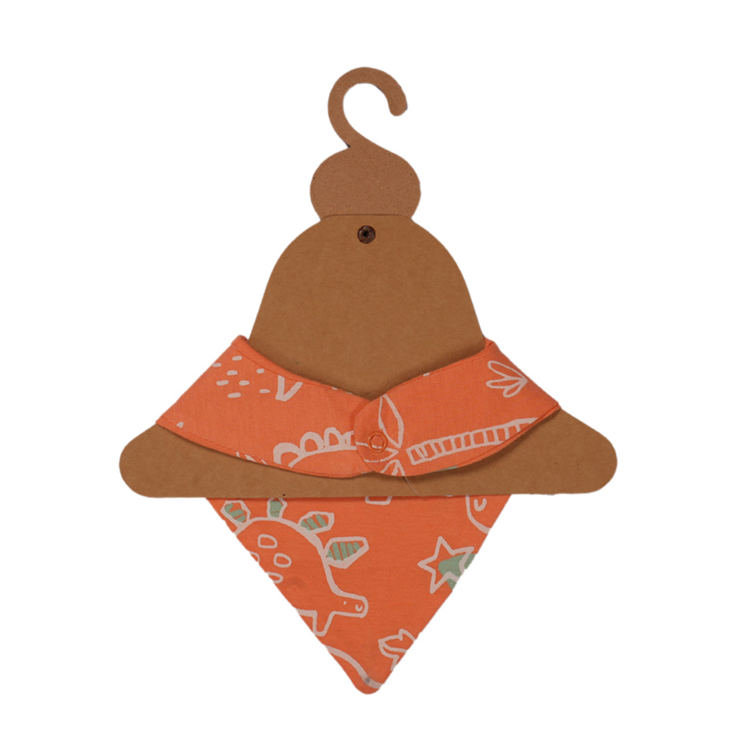 Dino Drive Baby Bandana Bib – Sunset Orange