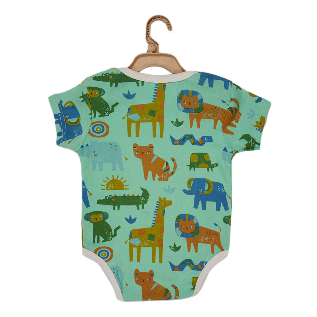 ZOO BII DOO – Animal Print Nest Basic Short Sleeve Bodysuit