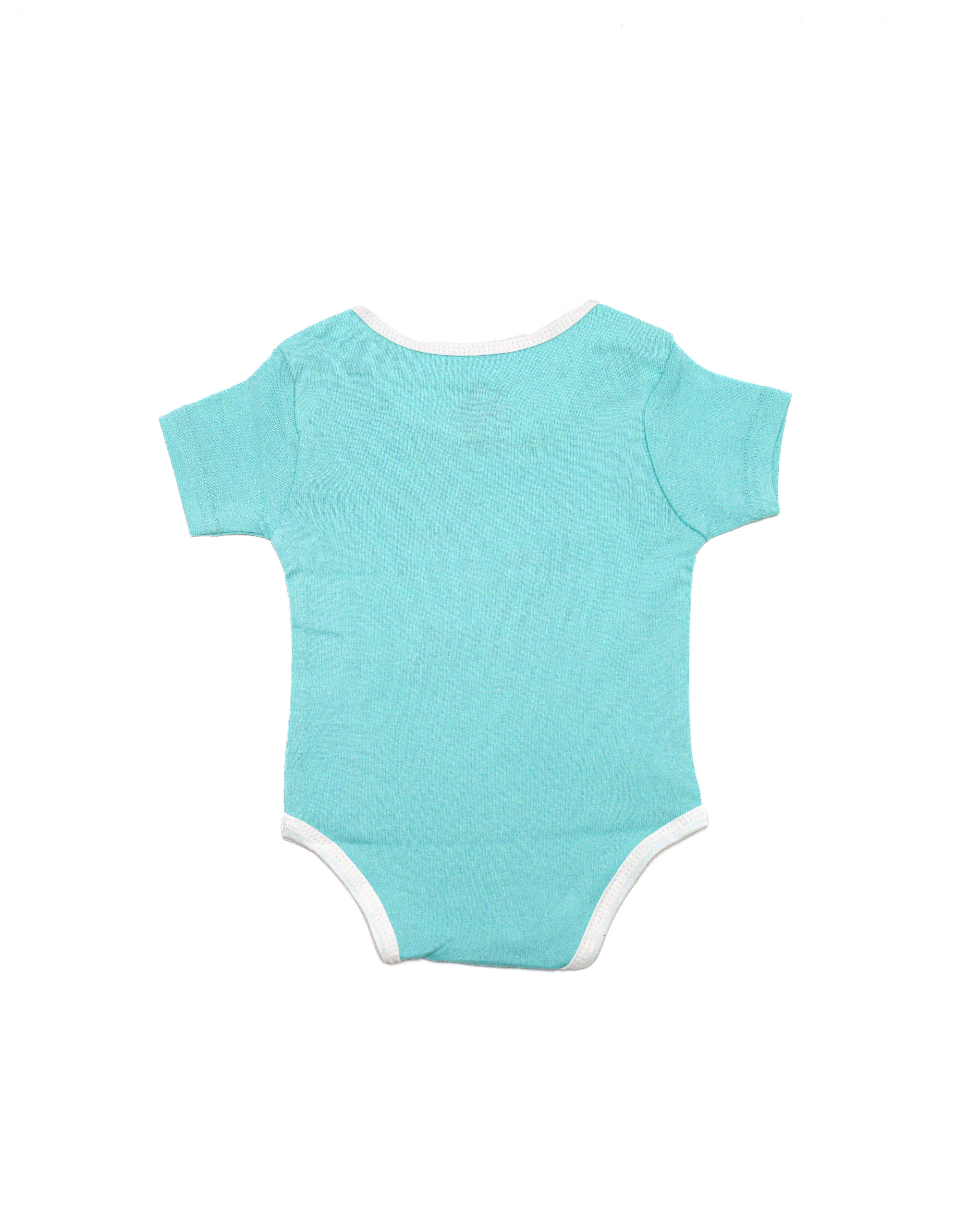 Ghousla Short Sleeves Bodysuit in Sky Blue