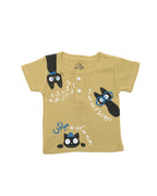Ghousla Cat Henley T-Shirt - Beige