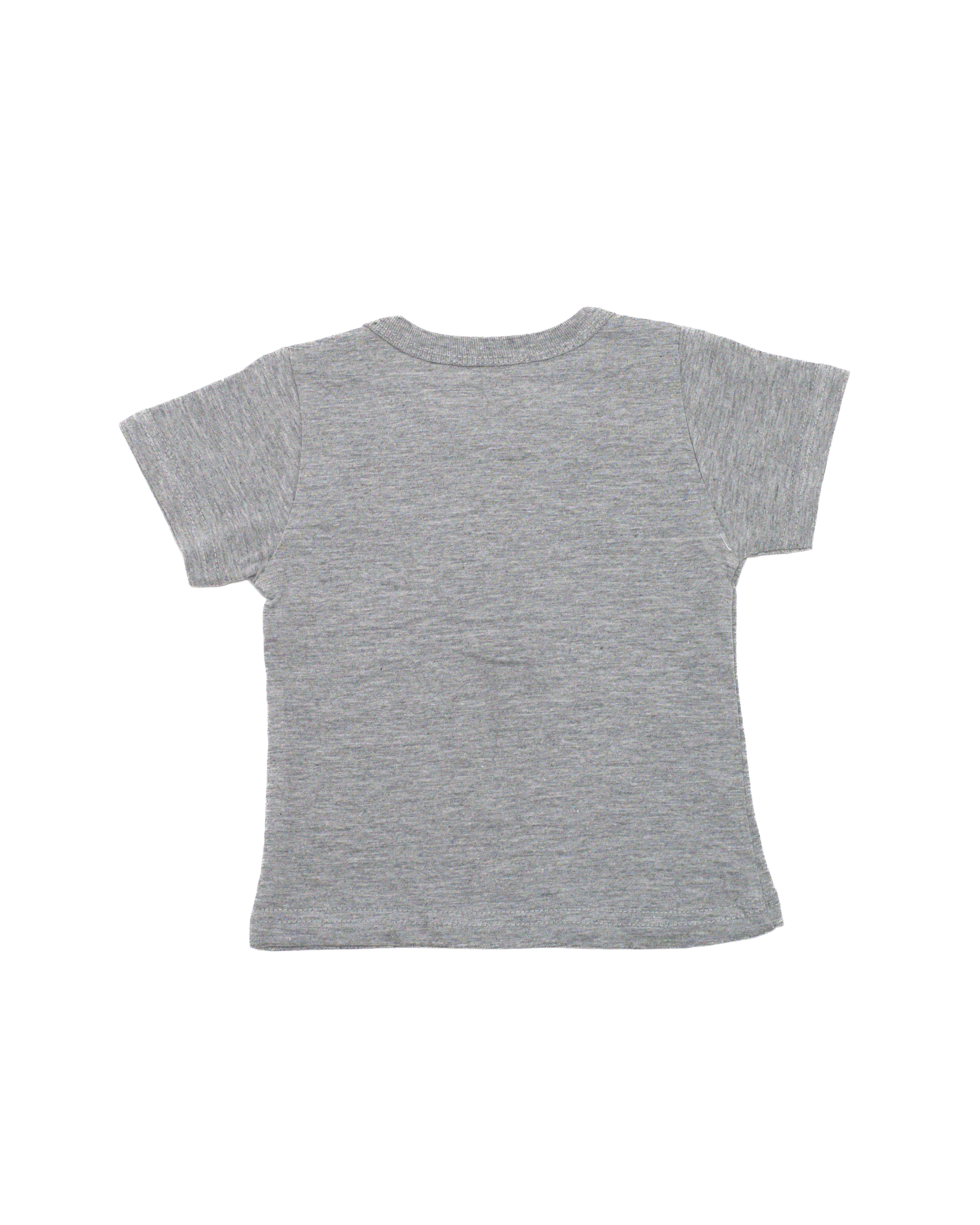 Ghousla Cat Henley T-Shirt - Grey Marl