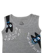 Ghousla Sleeveless Bodysuit in Grey Marl