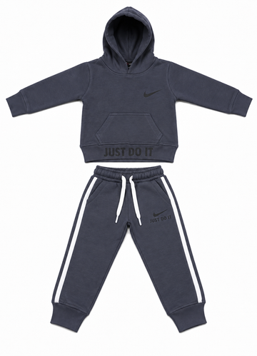 Charcoal Grey Kids Fleece Tracksuit Set