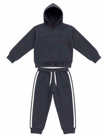 Charcoal Grey Kids Fleece Tracksuit Set