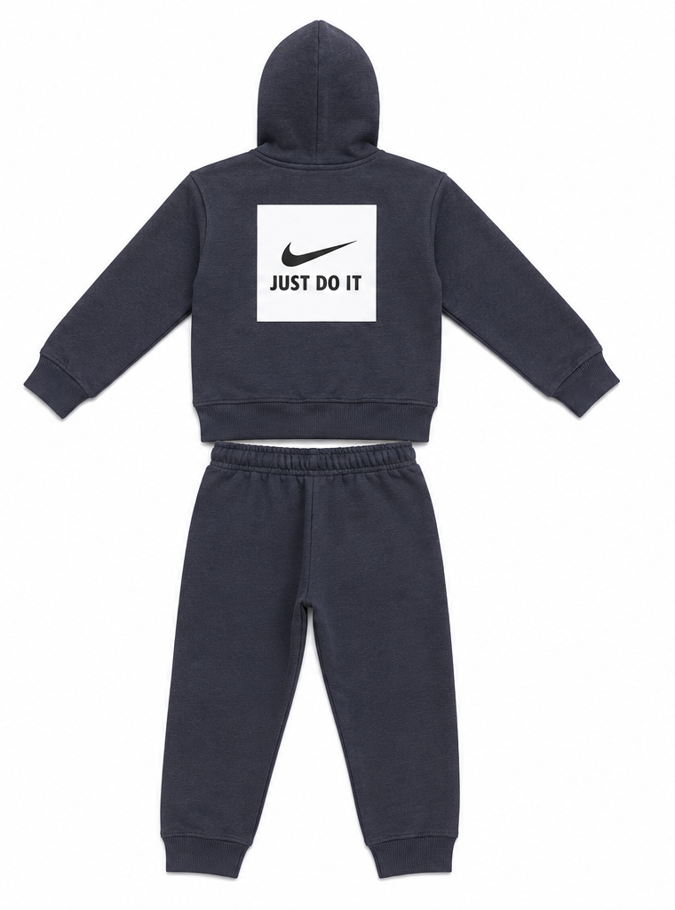 Charcoal Grey Kids Fleece Tracksuit Set