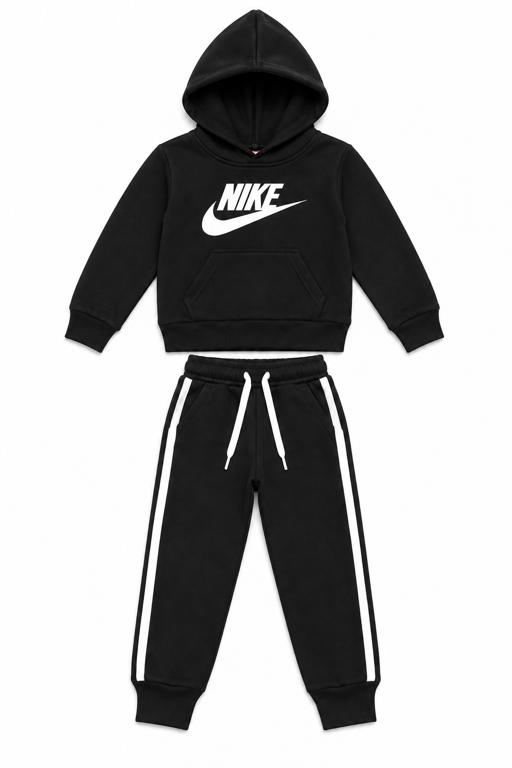 Black Kids Fleece Tracksuit Set