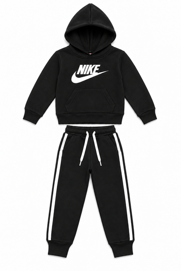 Black Kids Fleece Tracksuit Set