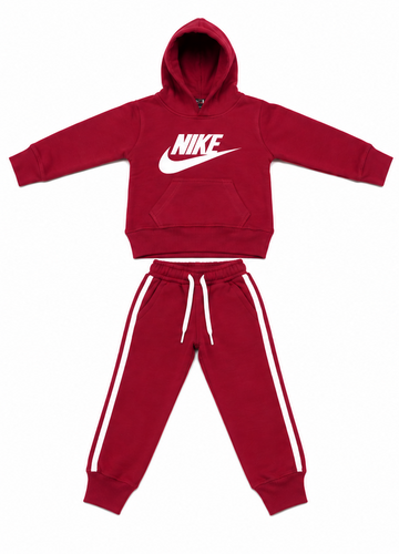 Maroon Kids Fleece Tracksuit Set