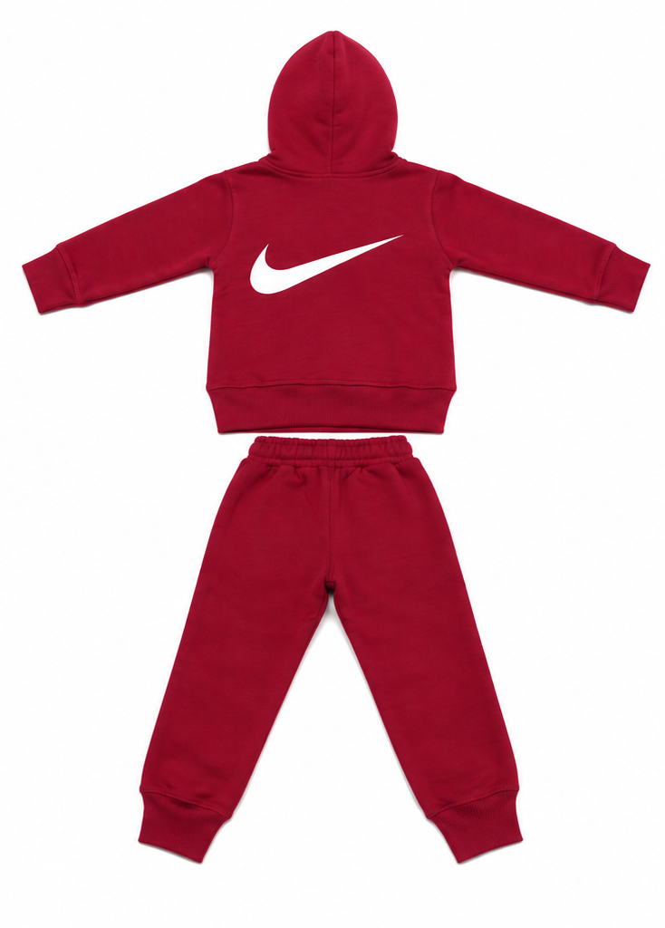 Maroon Kids Fleece Tracksuit Set