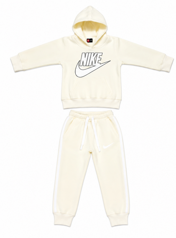 Cream Kids Fleece Tracksuit Set