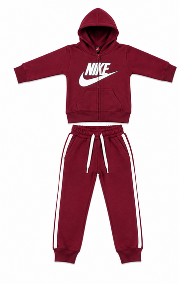 Maroon Kids Fleece Tracksuit Set