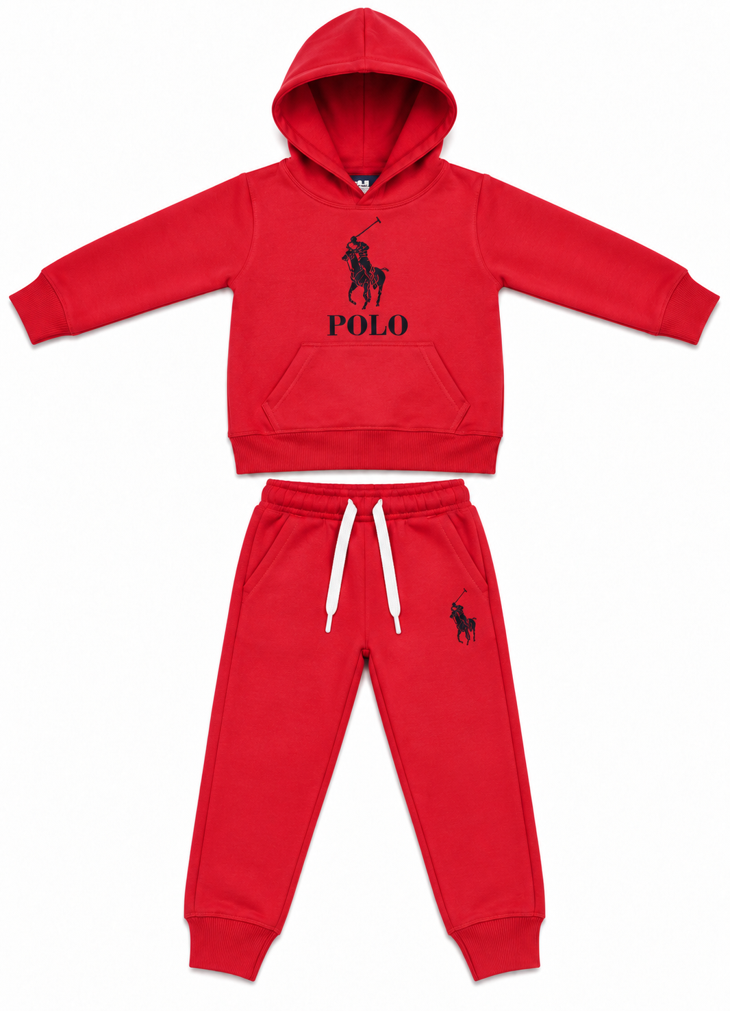 Red Kids Fleece Tracksuit Set