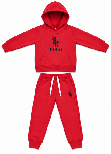 Red Kids Fleece Tracksuit Set