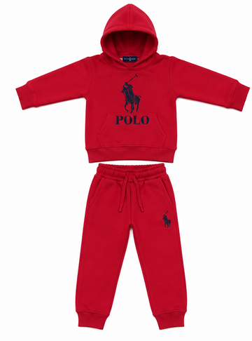 Red Kids Fleece Tracksuit Set