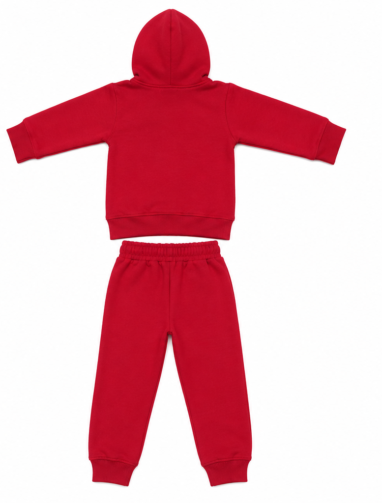 Red Kids Fleece Tracksuit Set