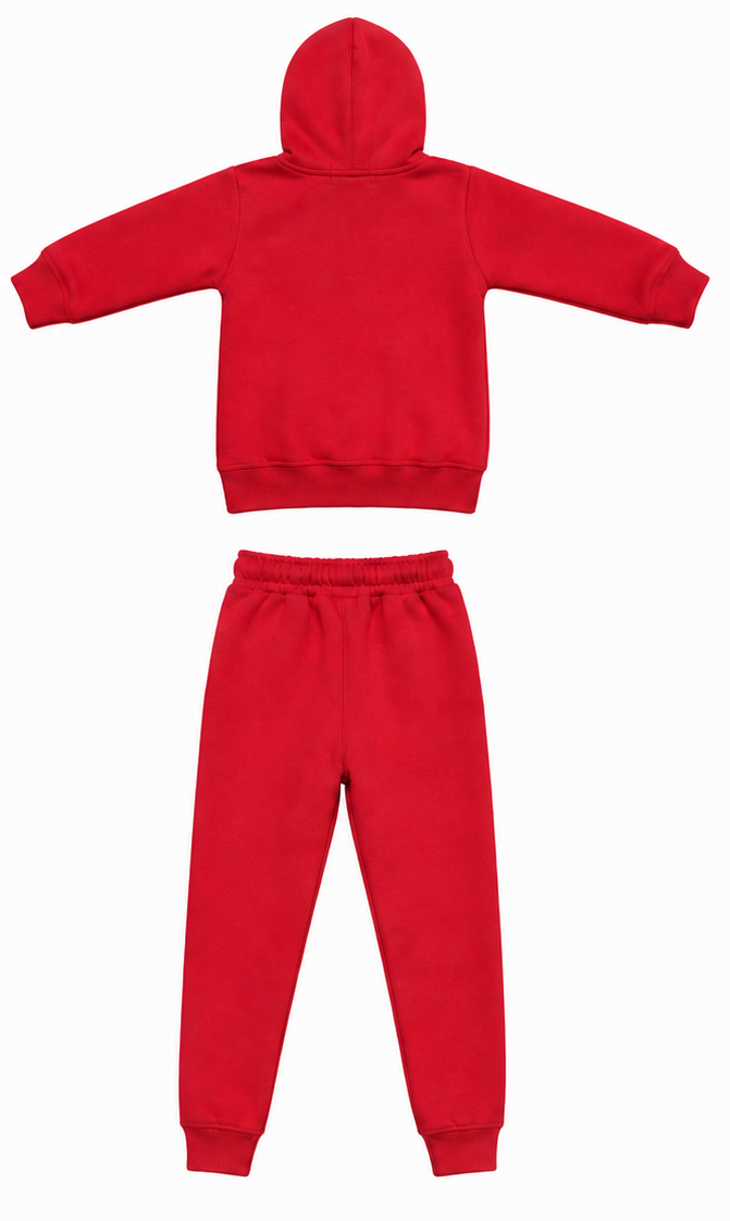 Red Kids Fleece Tracksuit Set