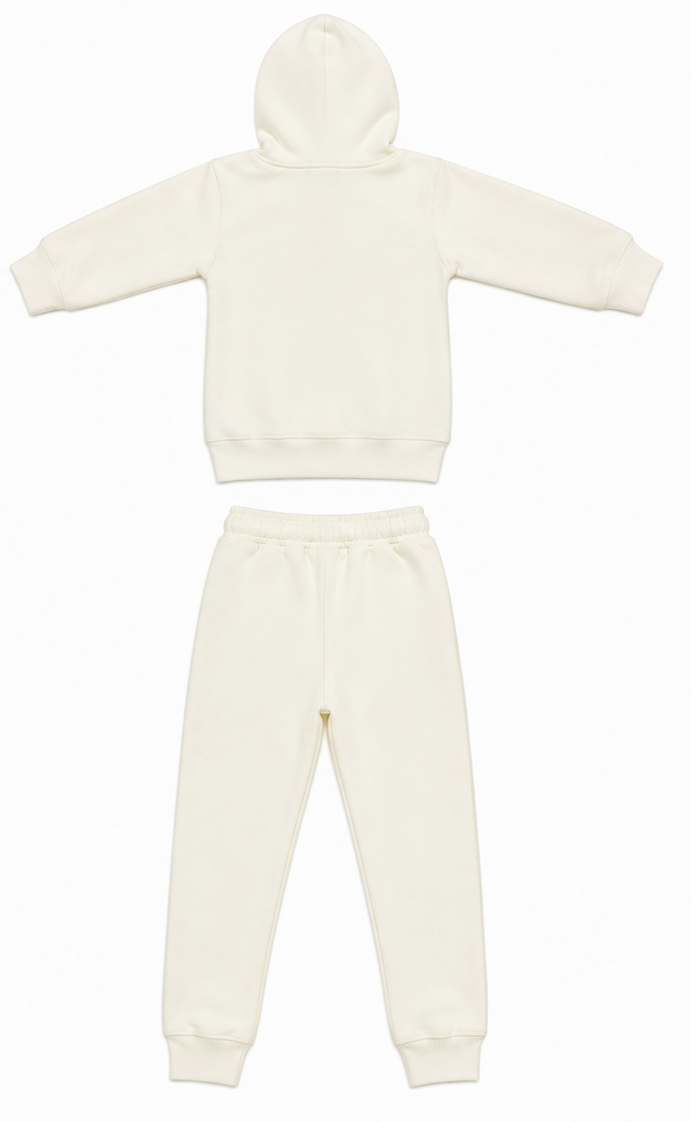 Off-White Bear Graphic Kids Fleece Tracksuit Set