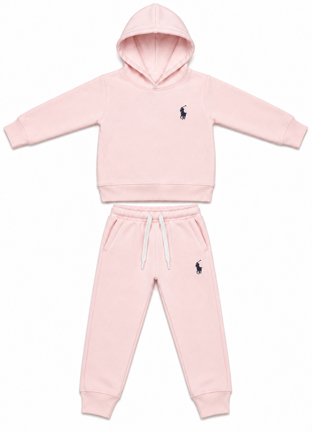 Baby Pink Kids Fleece Tracksuit Set