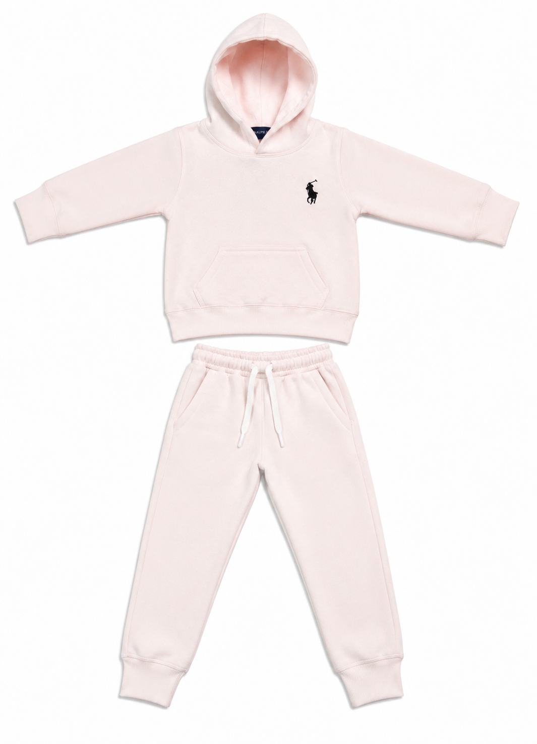 Baby Pink Kids Fleece Tracksuit Set