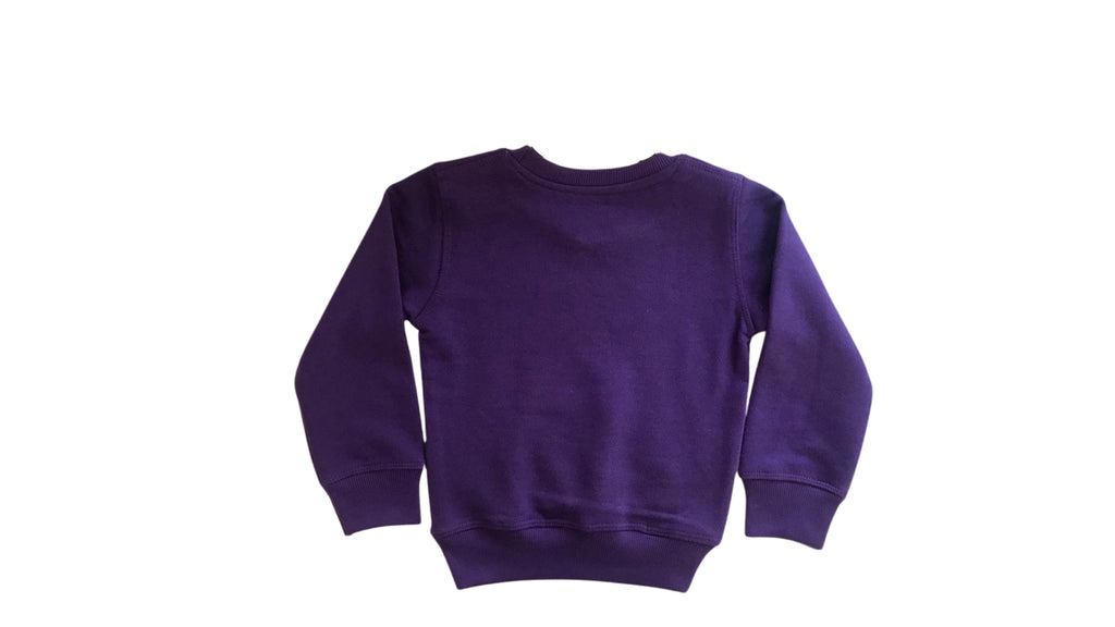 Billi Ke Bachon Ke Mozay Round Neck Sweatshirt - Violet