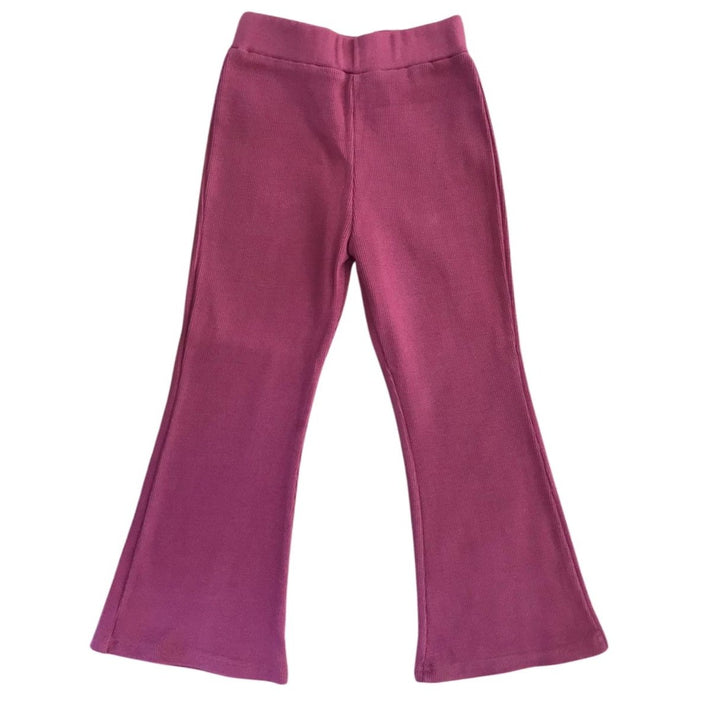 Magenta Flared ribbed pants